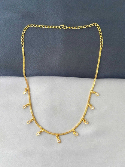 Golden Crystal Heart Charm Necklace