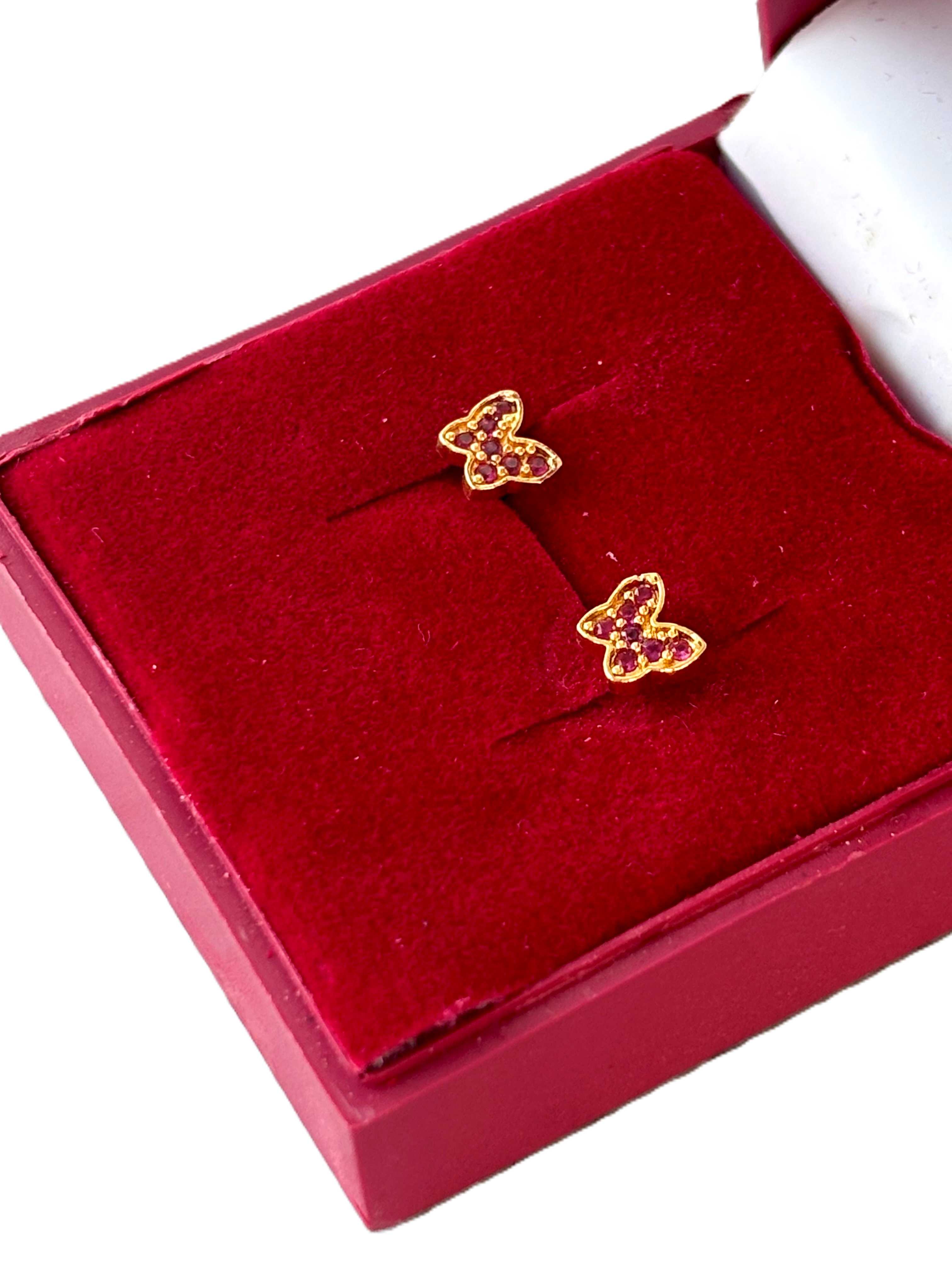 Gold-Plated Butterfly Stud Earrings