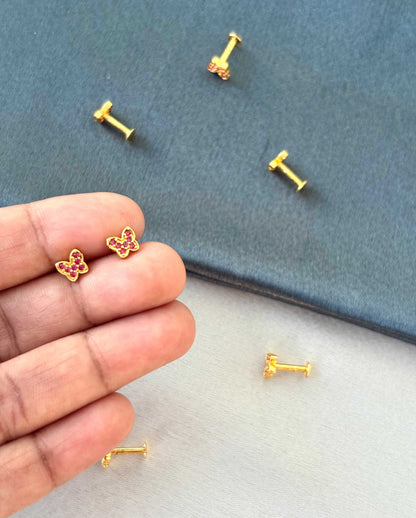 Gold-Plated Butterfly Stud Earrings