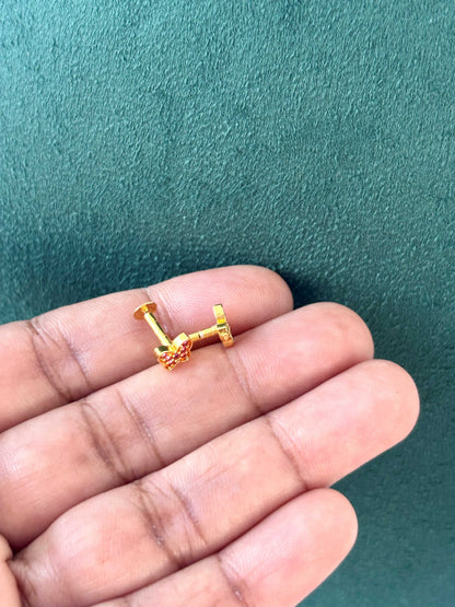 Gold-Plated Butterfly Stud Earrings