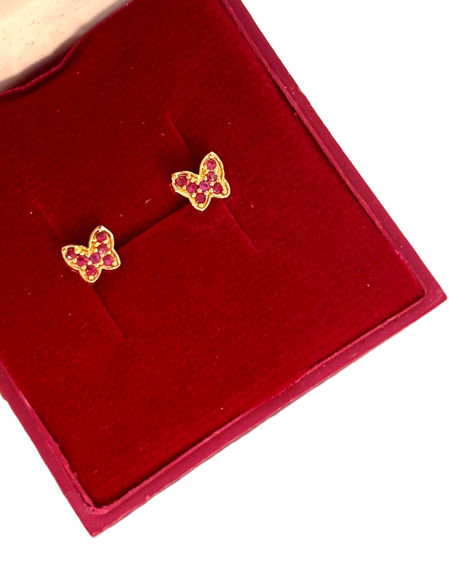 Gold-Plated Butterfly Stud Earrings