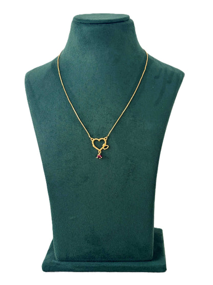 Gold-Plated Heart Pendant Necklace 1
