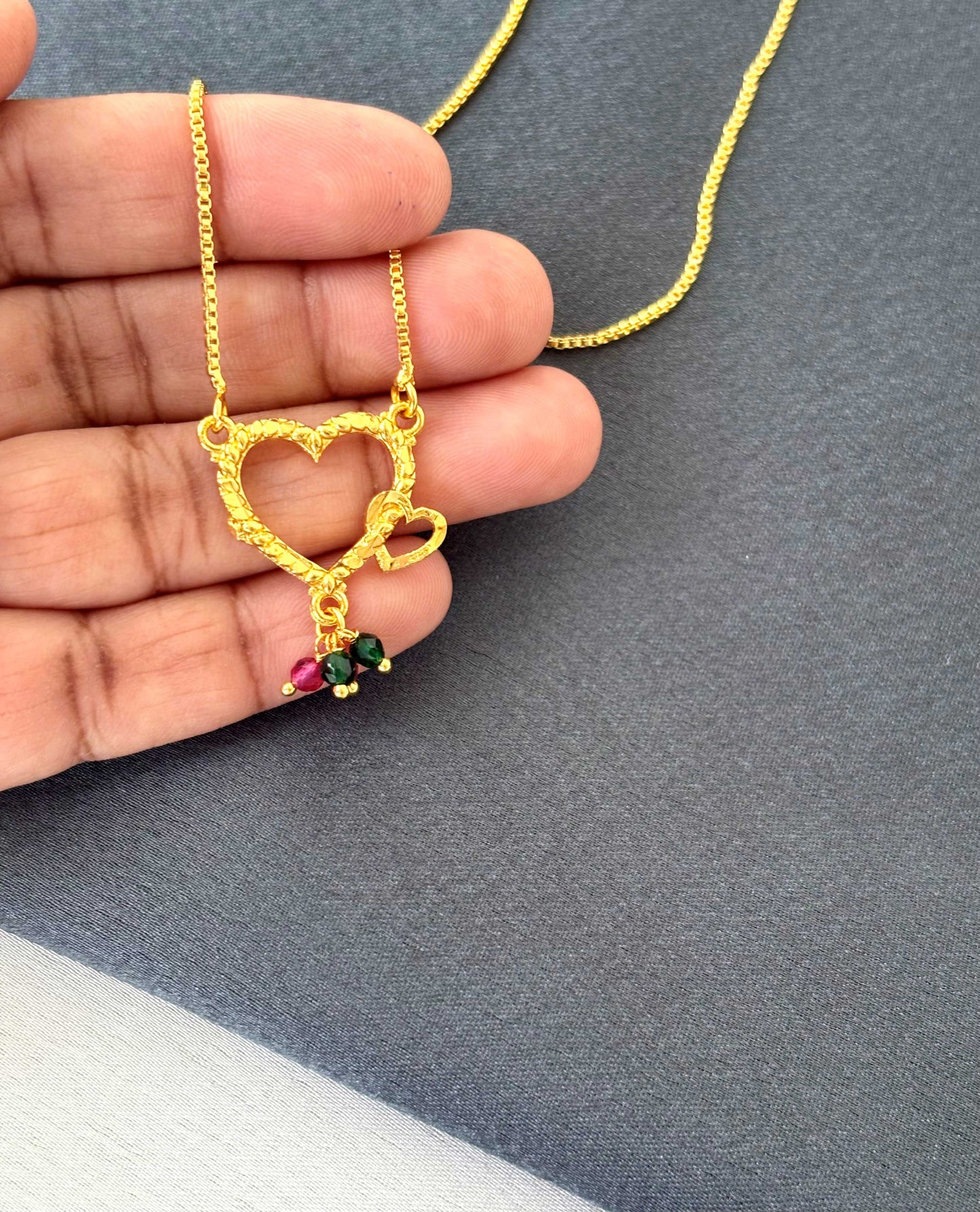 Gold-Plated Heart Pendant Necklace 1