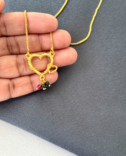 Gold-Plated Heart Pendant Necklace 1