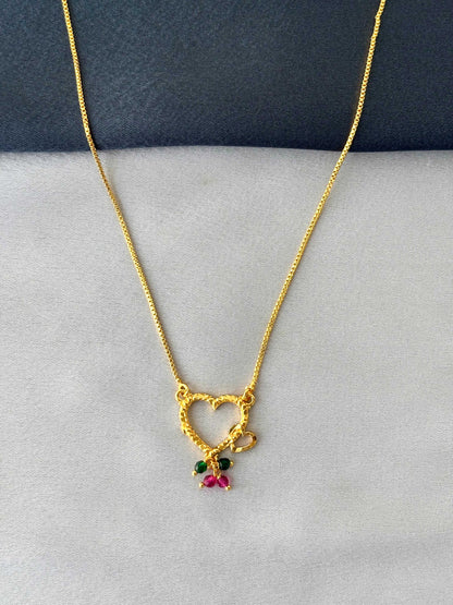 Gold-Plated Heart Pendant Necklace 1