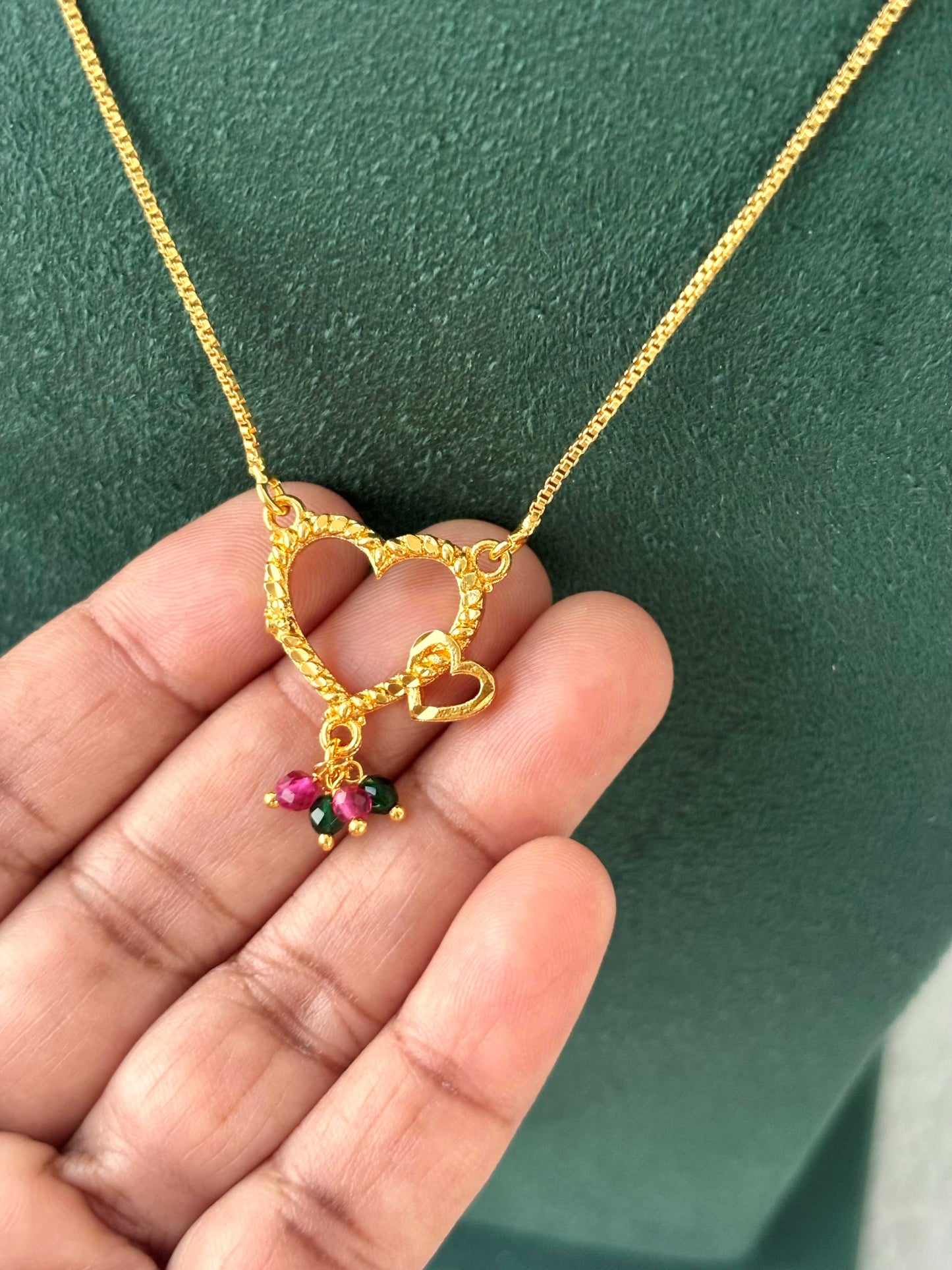 Gold-Plated Heart Pendant Necklace 1