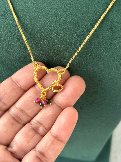 Gold-Plated Heart Pendant Necklace 1