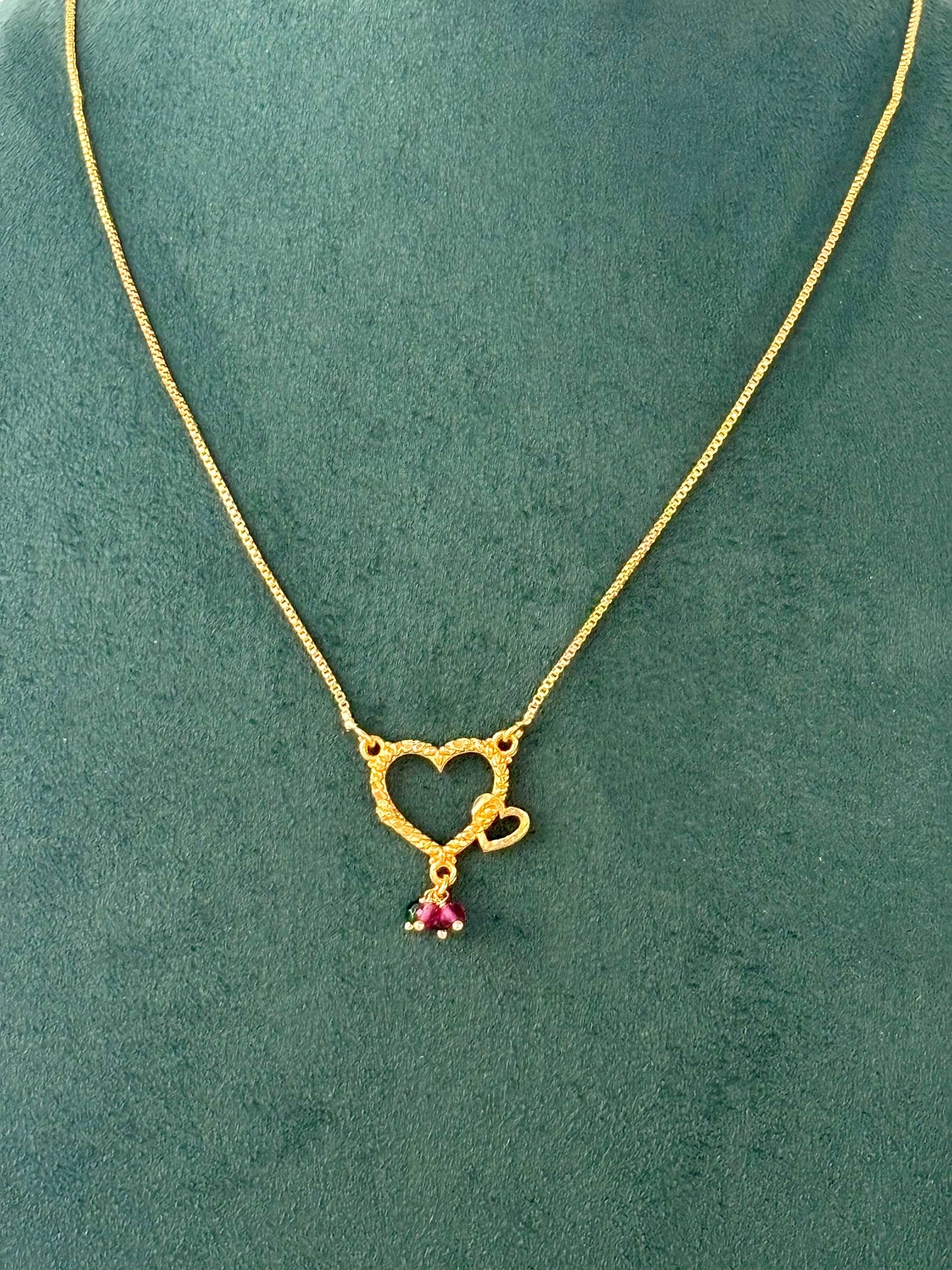 Gold-Plated Heart Pendant Necklace 1