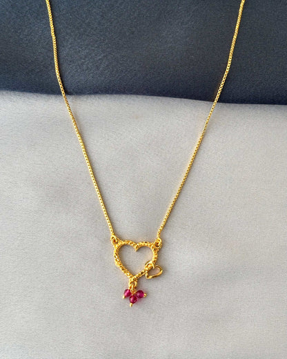 Gold-Plated Heart Pendant Necklace 2