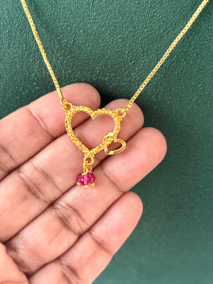 Gold-Plated Heart Pendant Necklace 2