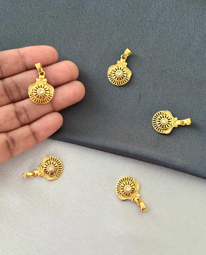 Gold-Plated Filigree Pendants with White Stone