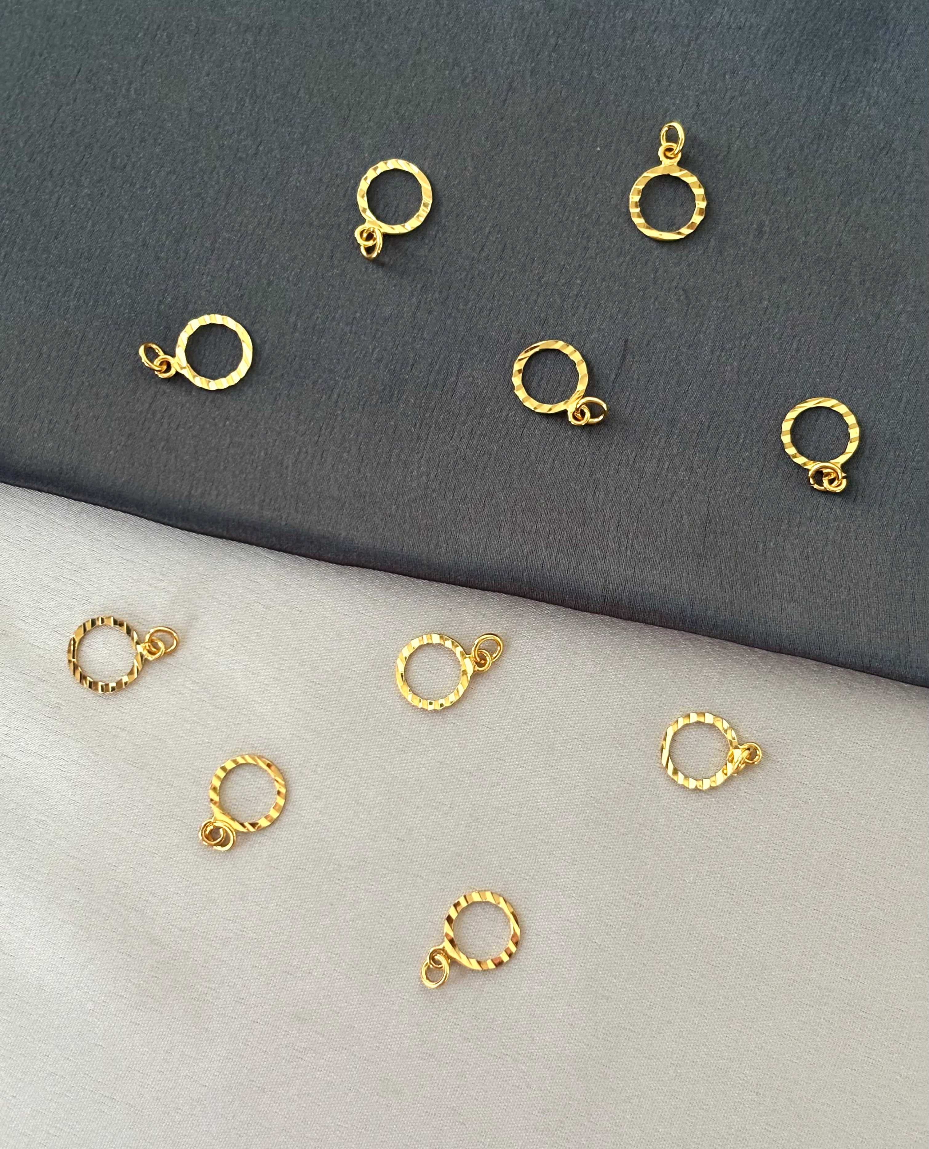 Gold-Plated Textured Circle Pendants