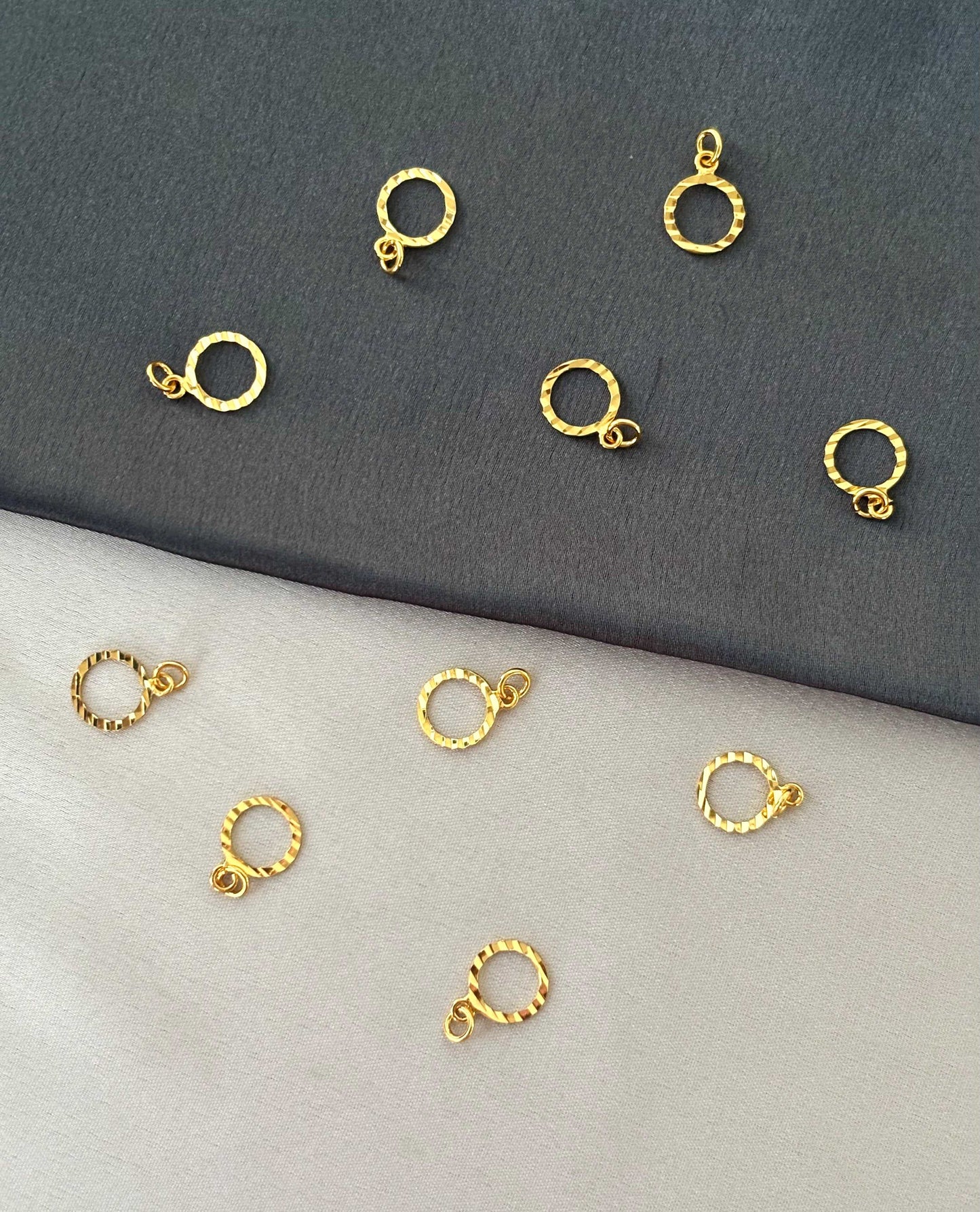 Gold-Plated Textured Circle Pendants