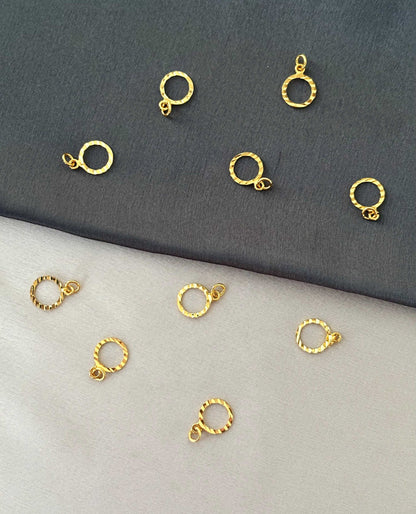 Gold-Plated Textured Circle Pendants