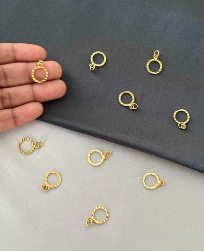 Gold-Plated Textured Circle Pendants