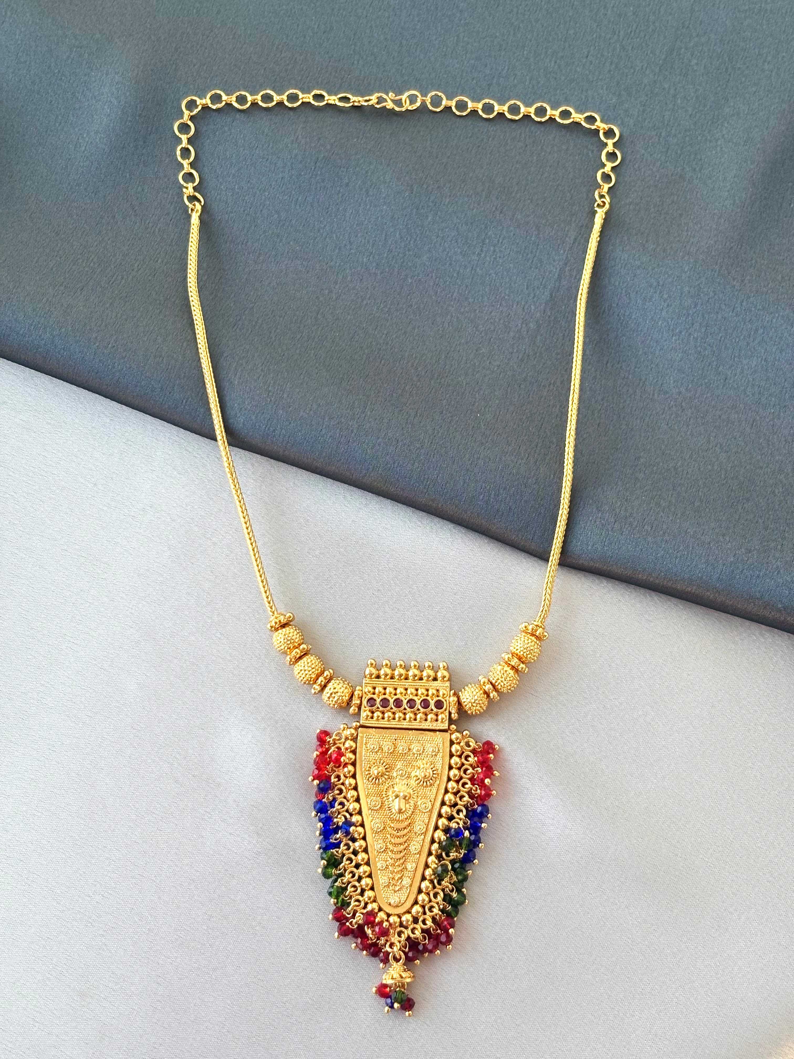 Traditional Beaded Nettipattam Necklace