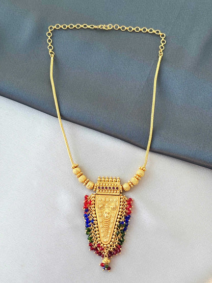 Traditional Beaded Nettipattam Necklace