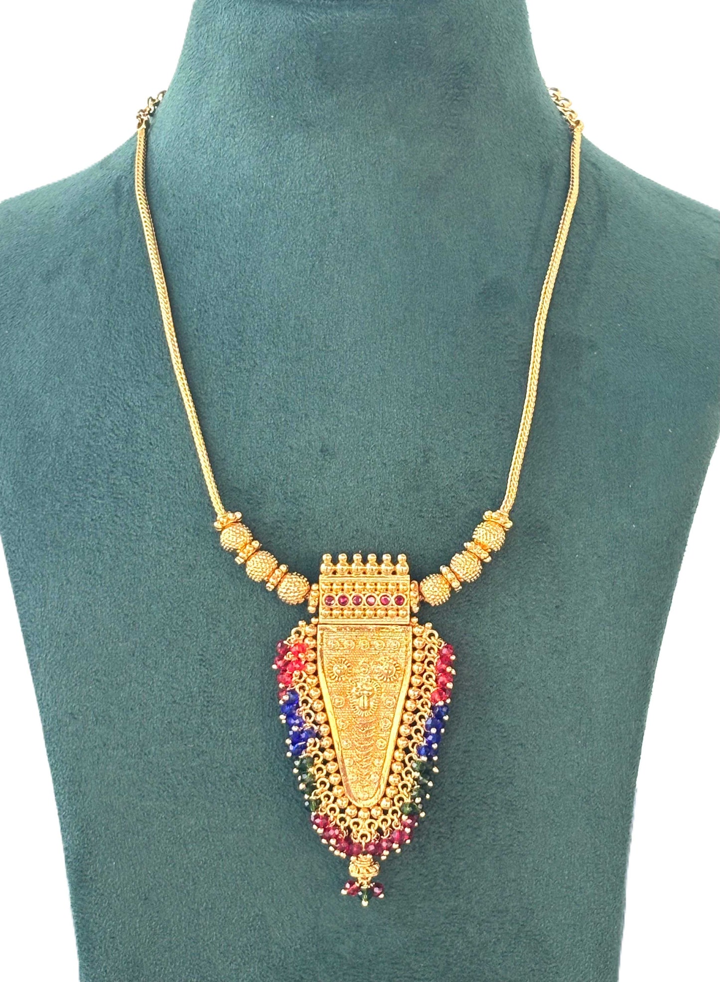 Traditional Beaded Nettipattam Necklace