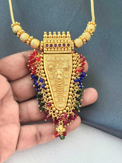 Traditional Beaded Nettipattam Necklace