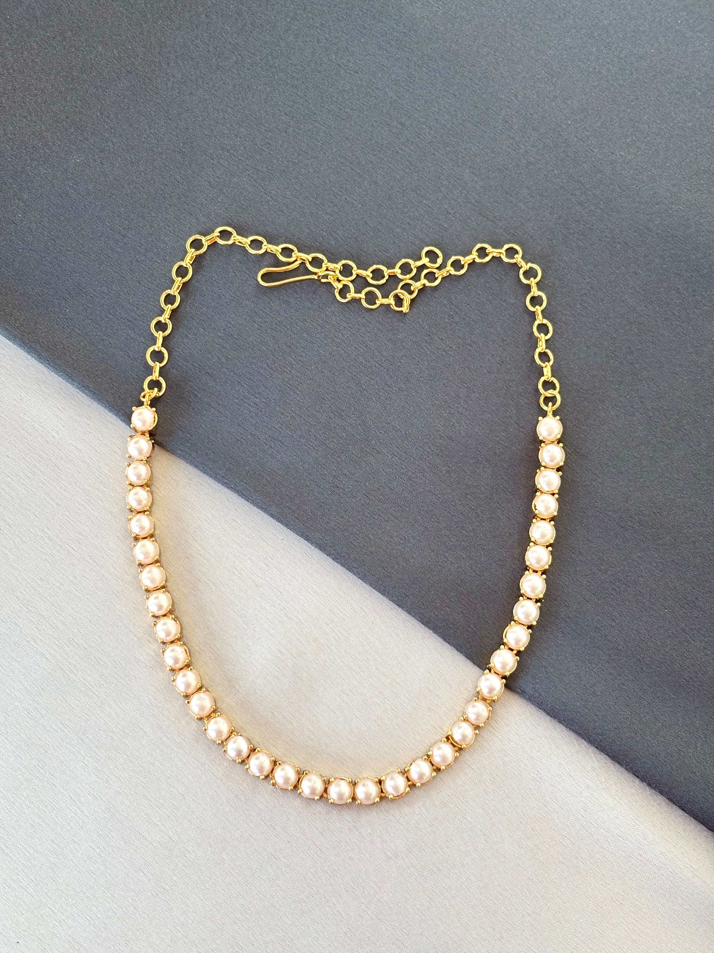 Gold-Plated Pearl Necklace