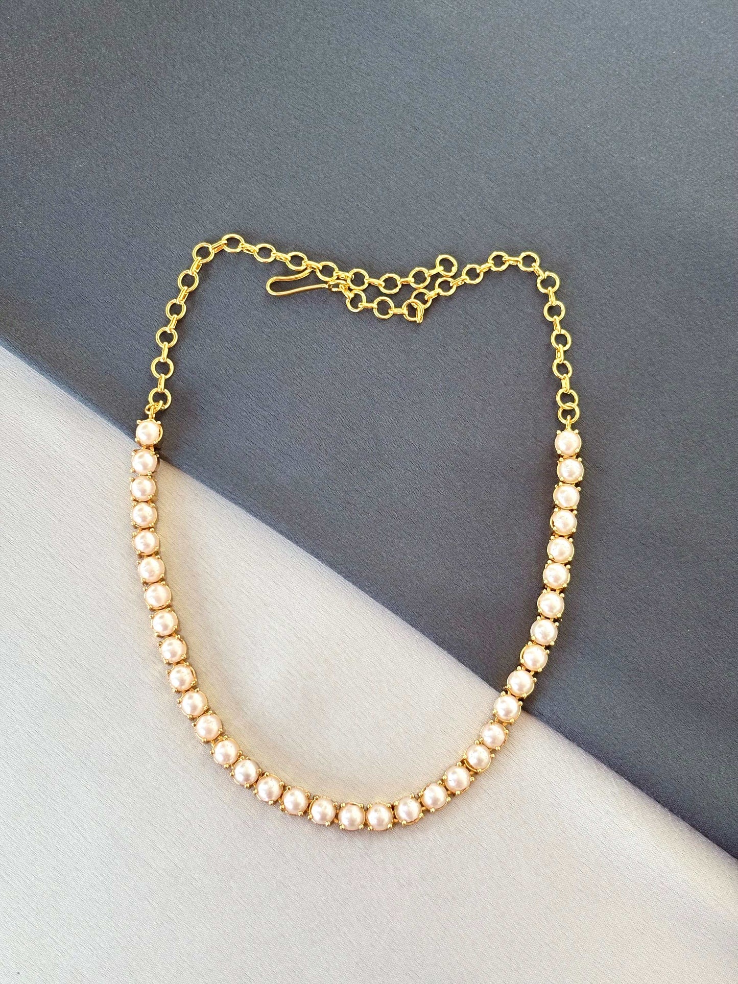 Gold-Plated Pearl Necklace