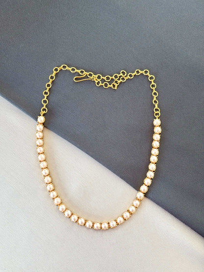 Gold-Plated Pearl Necklace