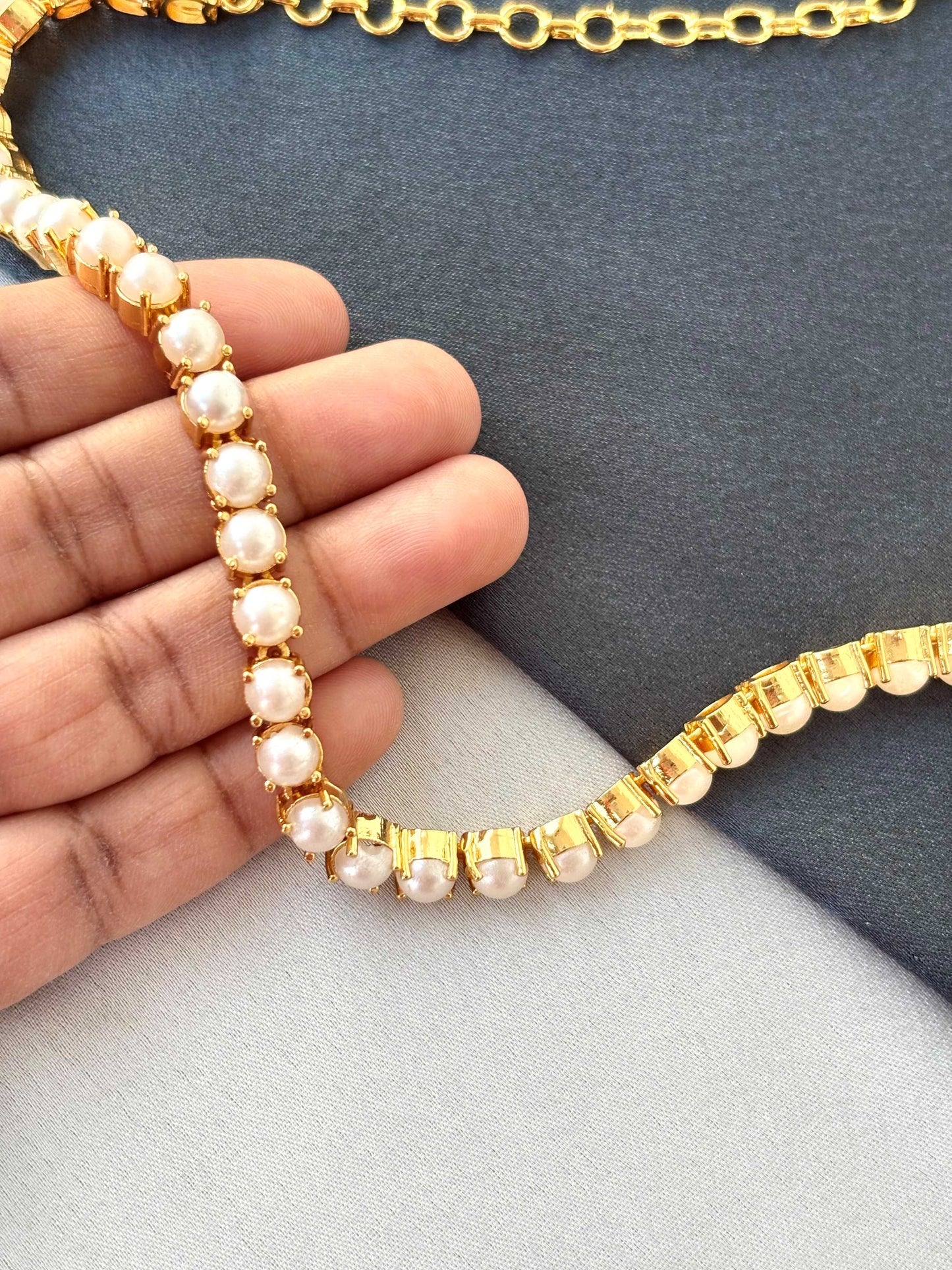 Gold-Plated Pearl Necklace