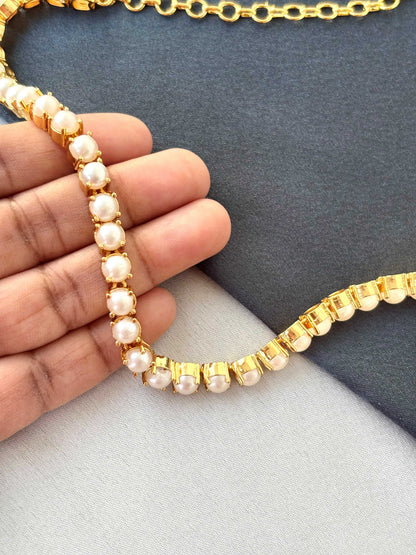 Gold-Plated Pearl Necklace