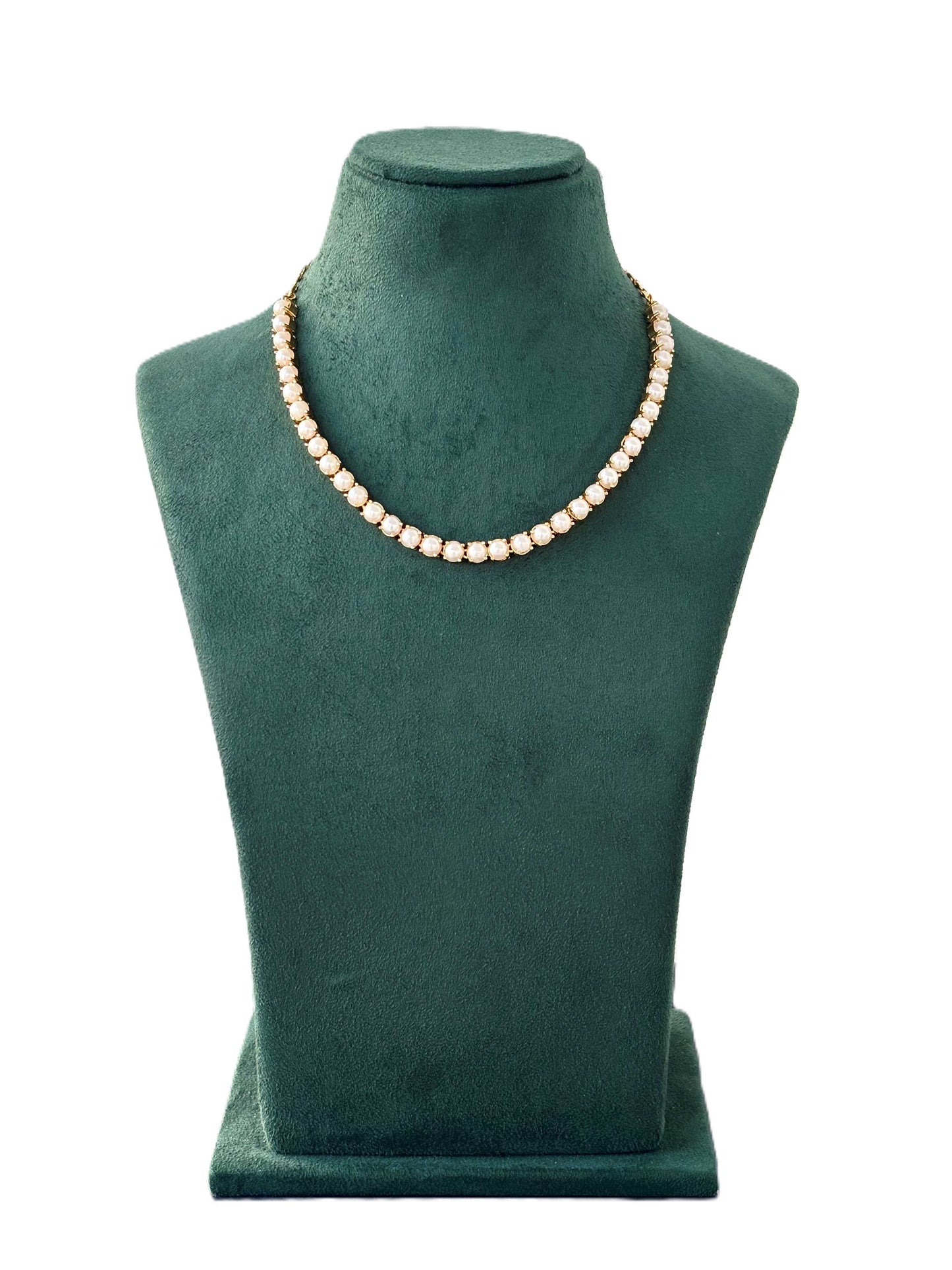 Gold-Plated Pearl Necklace