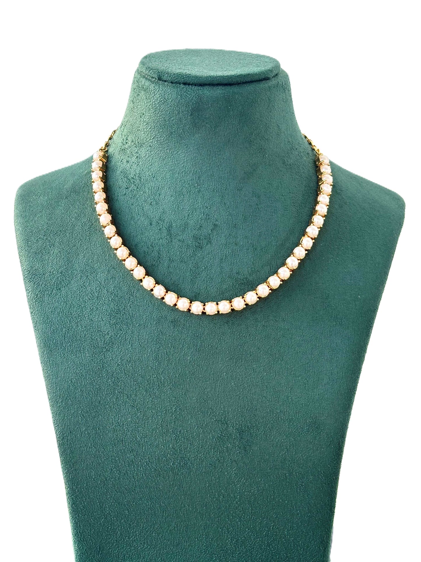 Gold-Plated Pearl Necklace