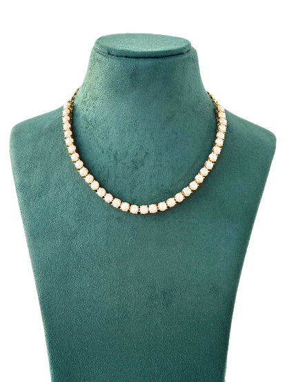 Gold-Plated Pearl Necklace