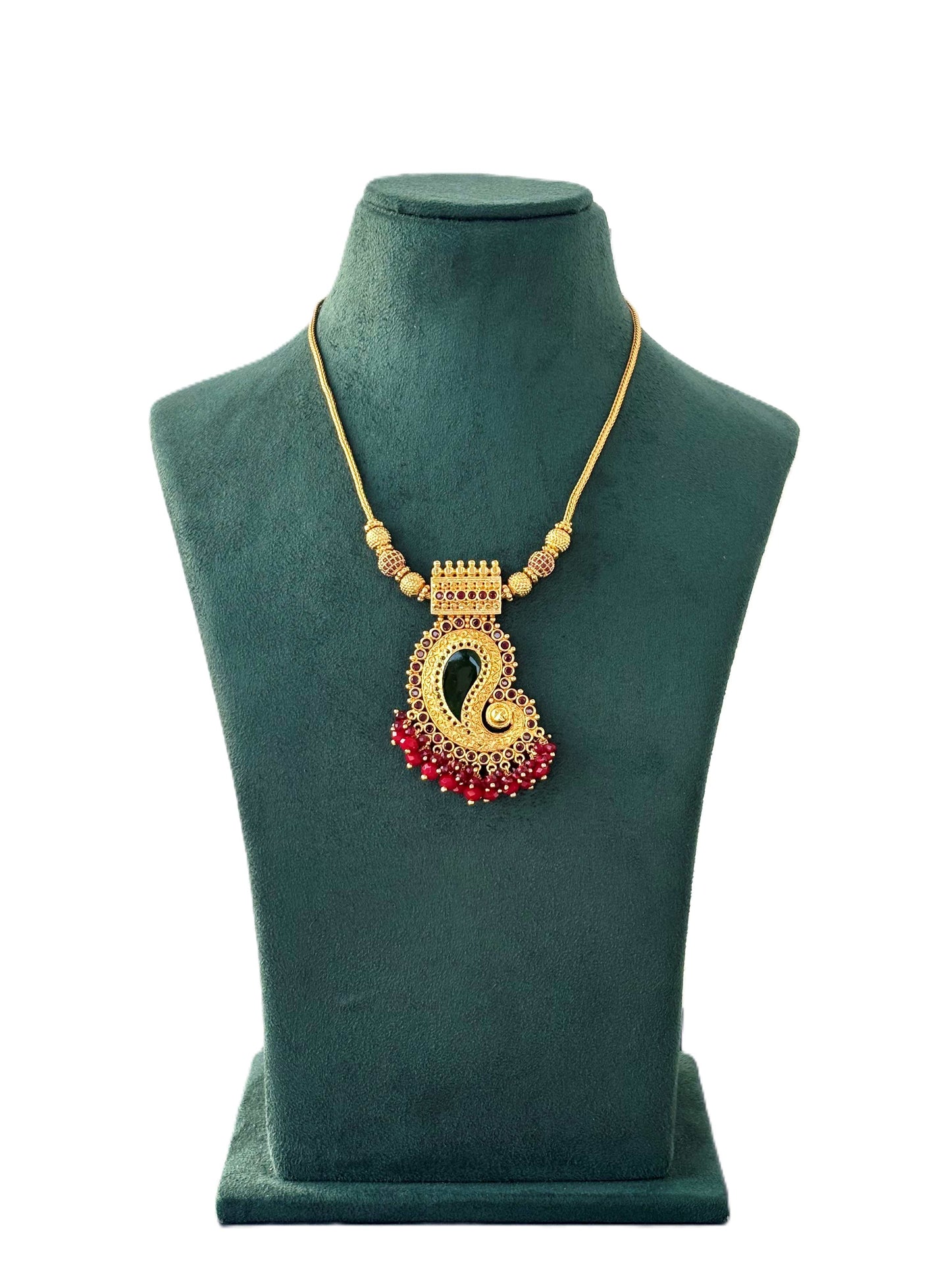 Elegant Gold-Plated Traditional Palakka Necklace
