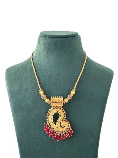 Elegant Gold-Plated Traditional Palakka Necklace