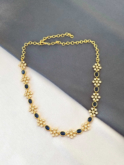 Designer Necklace with Blue and White Stones