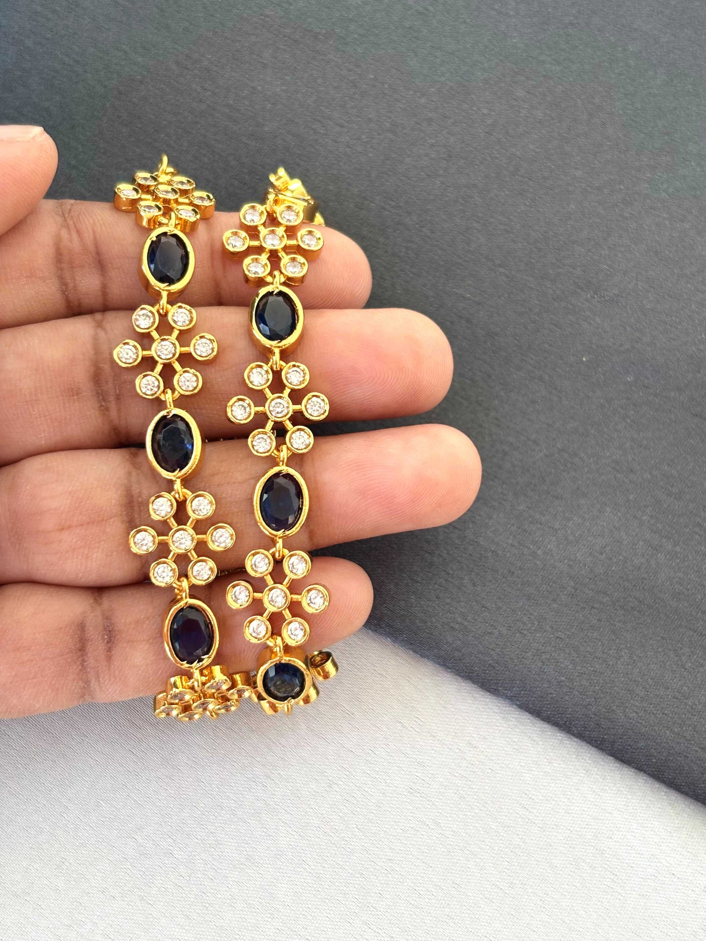 Designer Necklace with Blue and White Stones