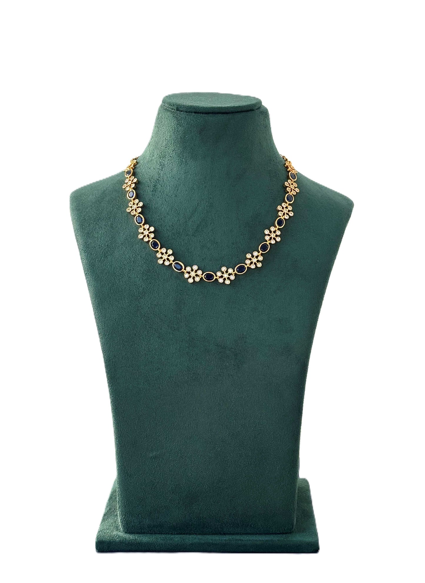 Designer Necklace with Blue and White Stones