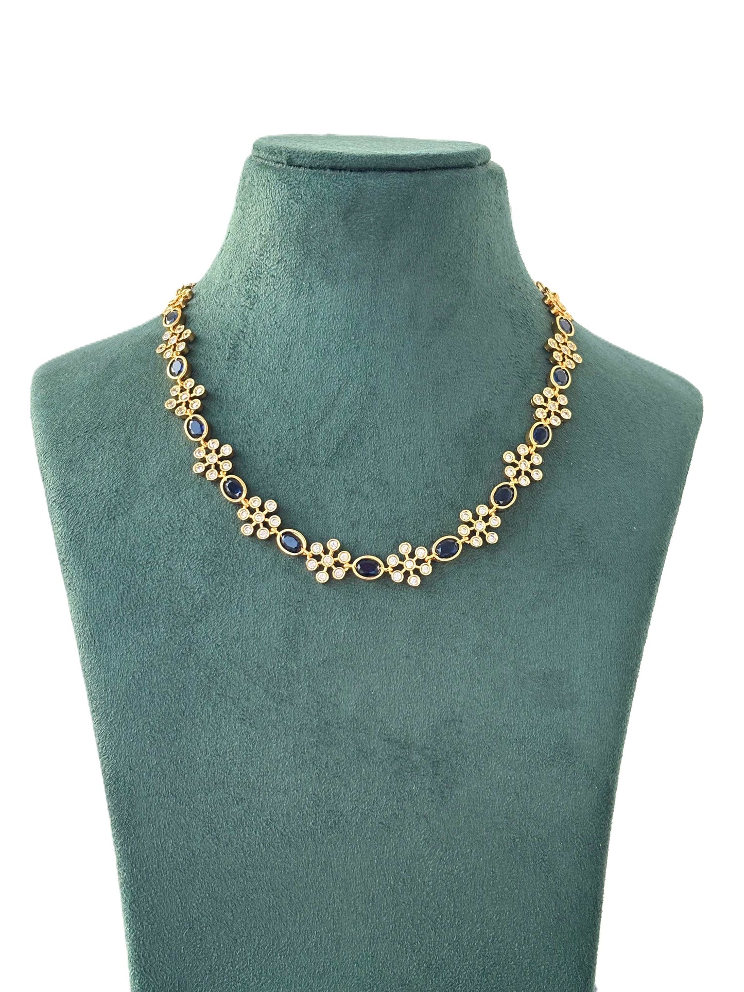 Designer Necklace with Blue and White Stones