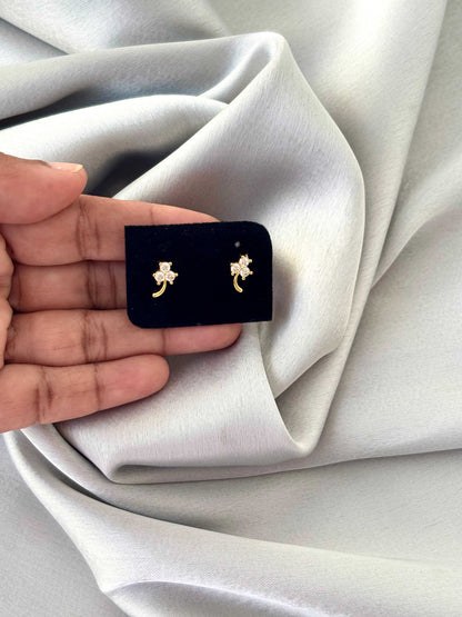 Gold Plated Crystal Trio Studs