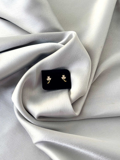 Gold Plated Crystal Trio Studs