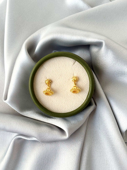 Gold Plated Textured Dome Jhumkas