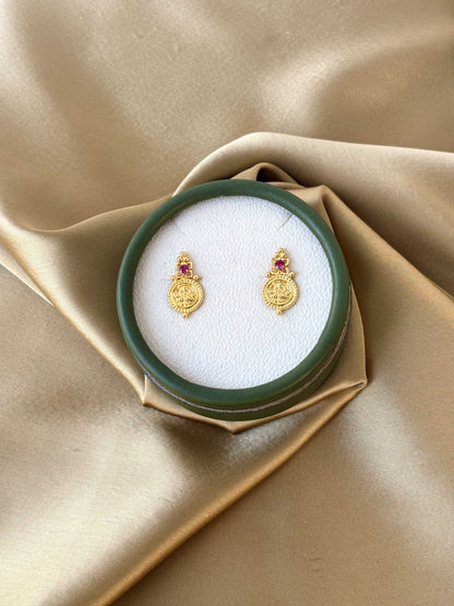Gold Plated Lakshmi Coin Studs