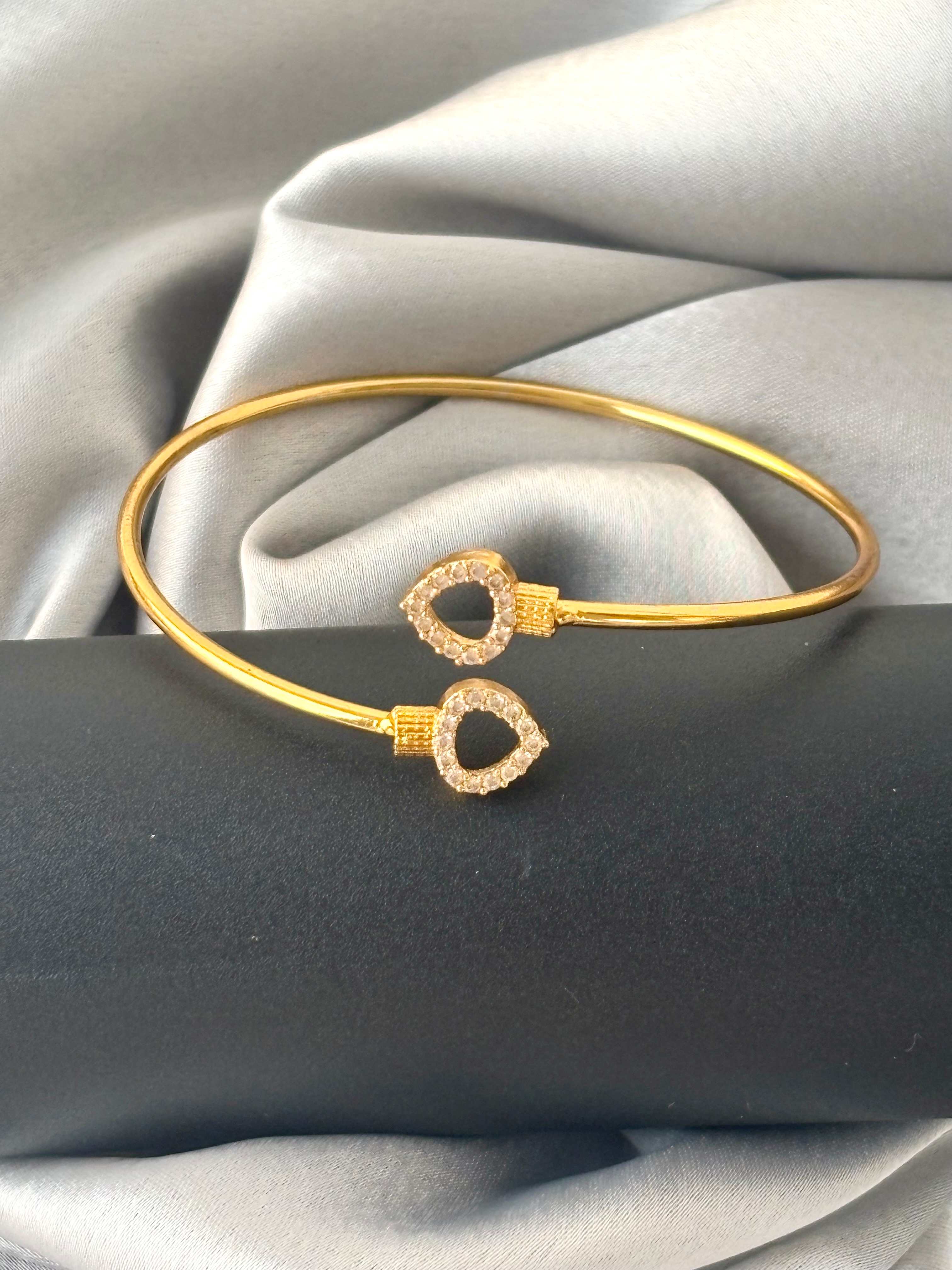Teardrop Stone Gold-Plated Cuff