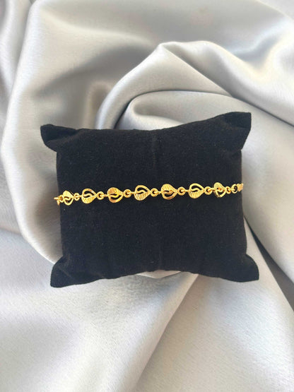 Textured Heart Link Bracelet