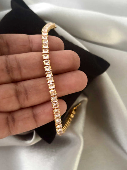 Sparkling Square Cut Crystal Bracelet