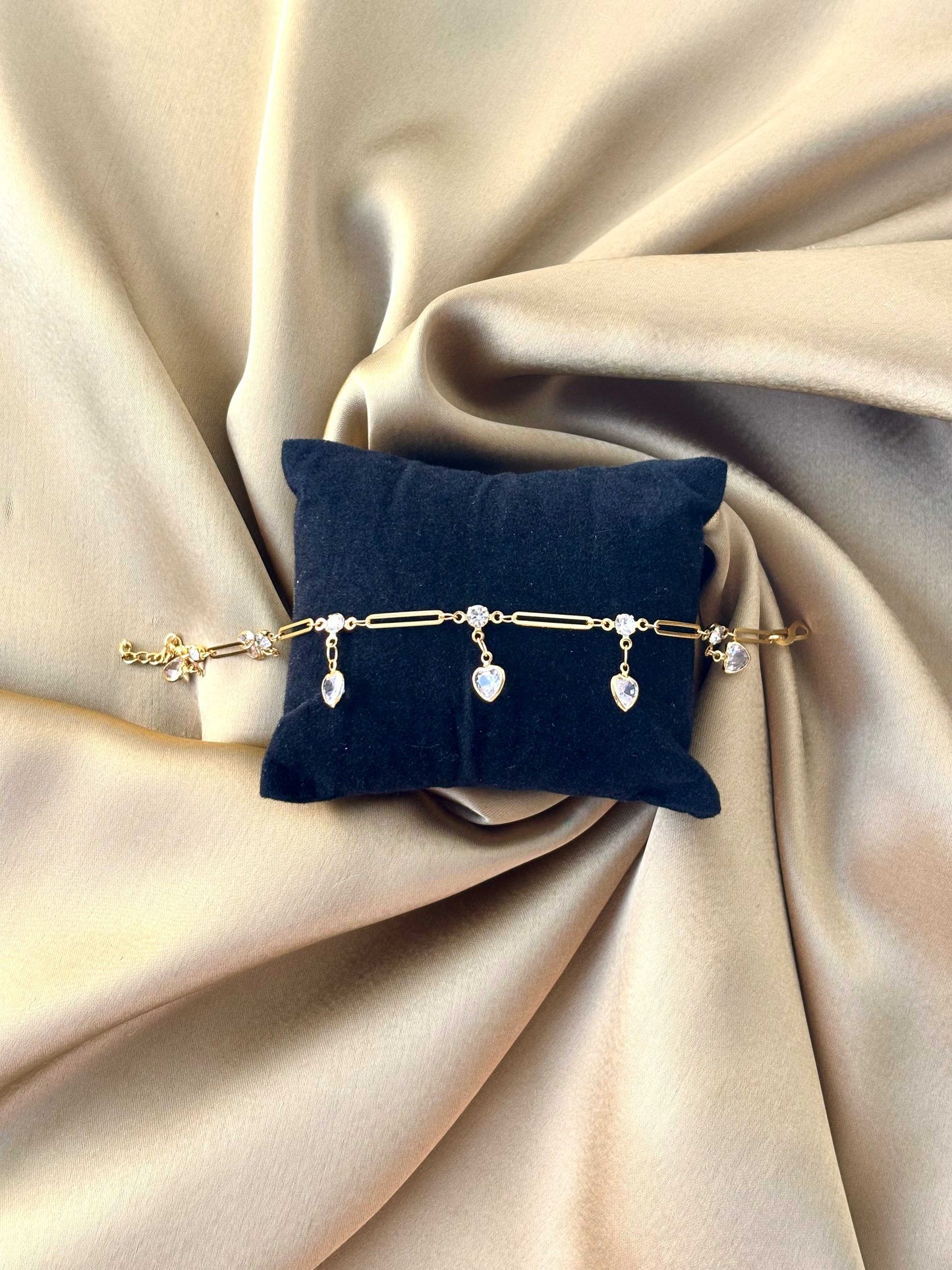 Crystal Heart Charm Bracelet