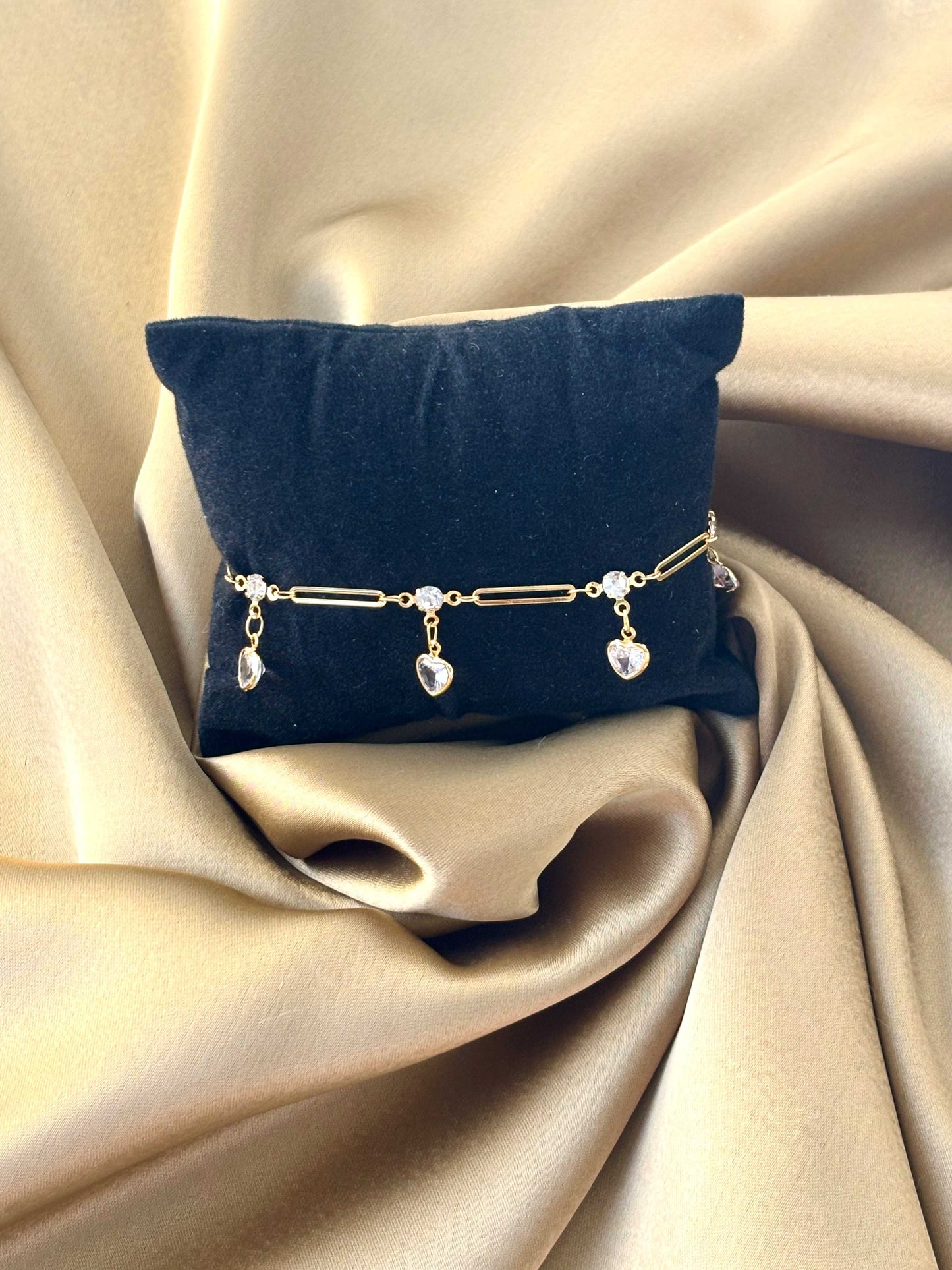 Crystal Heart Charm Bracelet