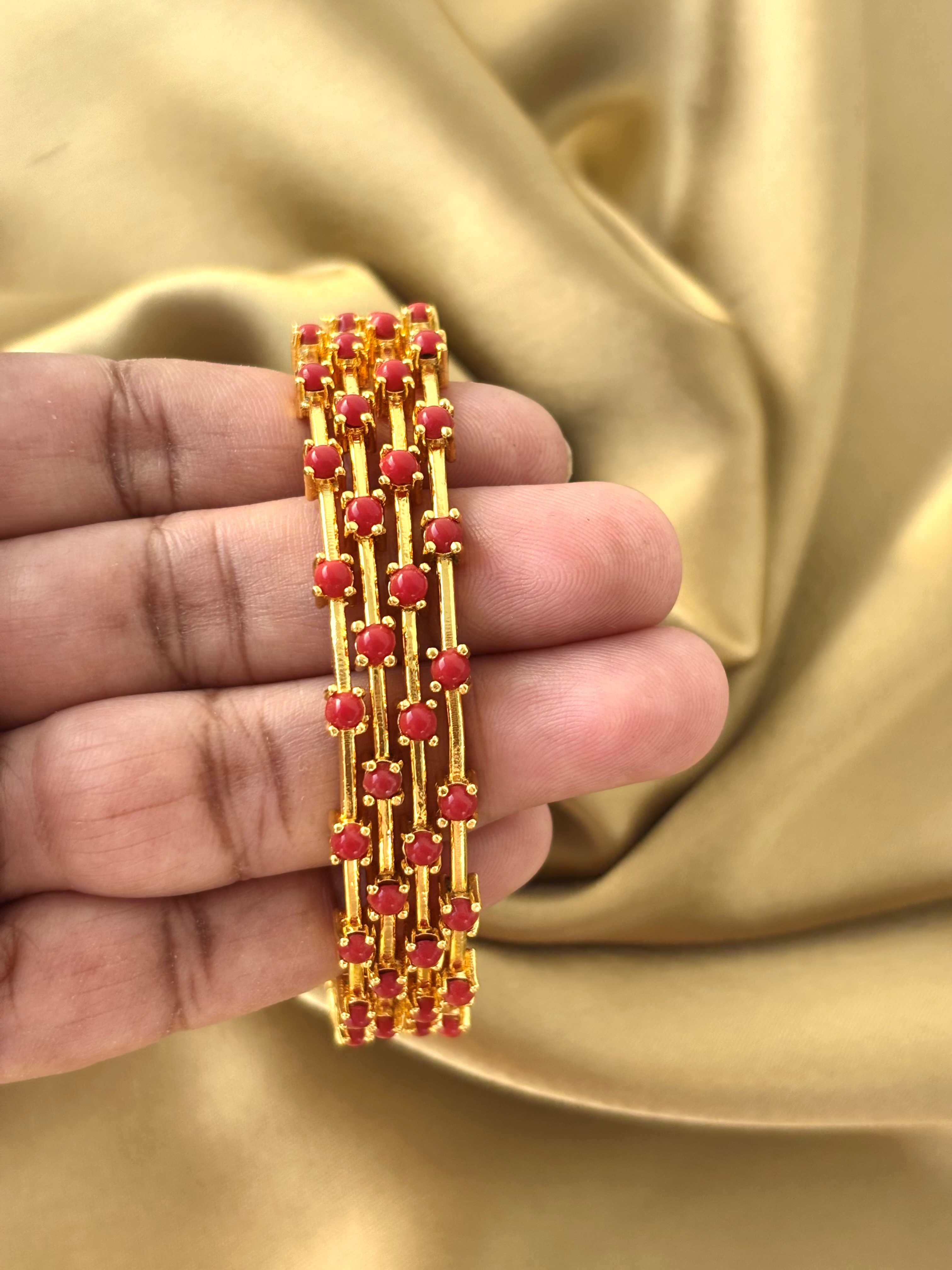 Pavizham Studded Bangles Size 2.8