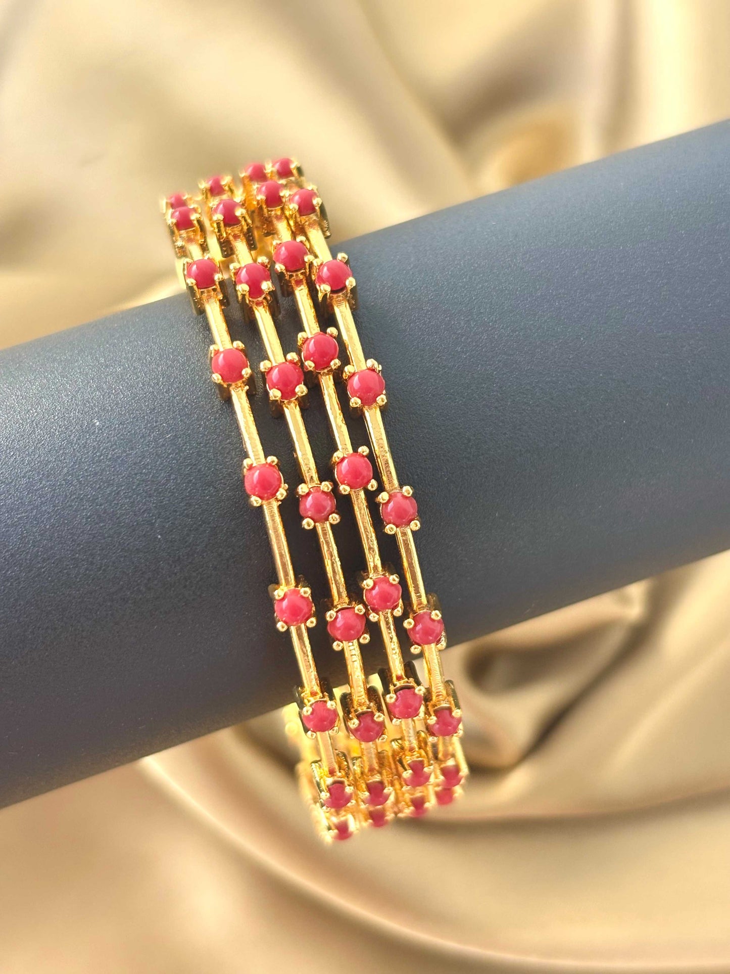 Pavizham Studded Bangles Size 2.6