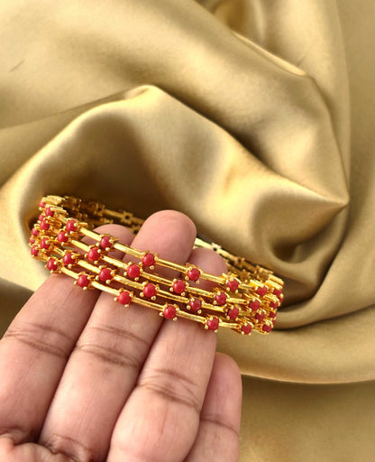 Pavizham Studded Bangles Size 2.6