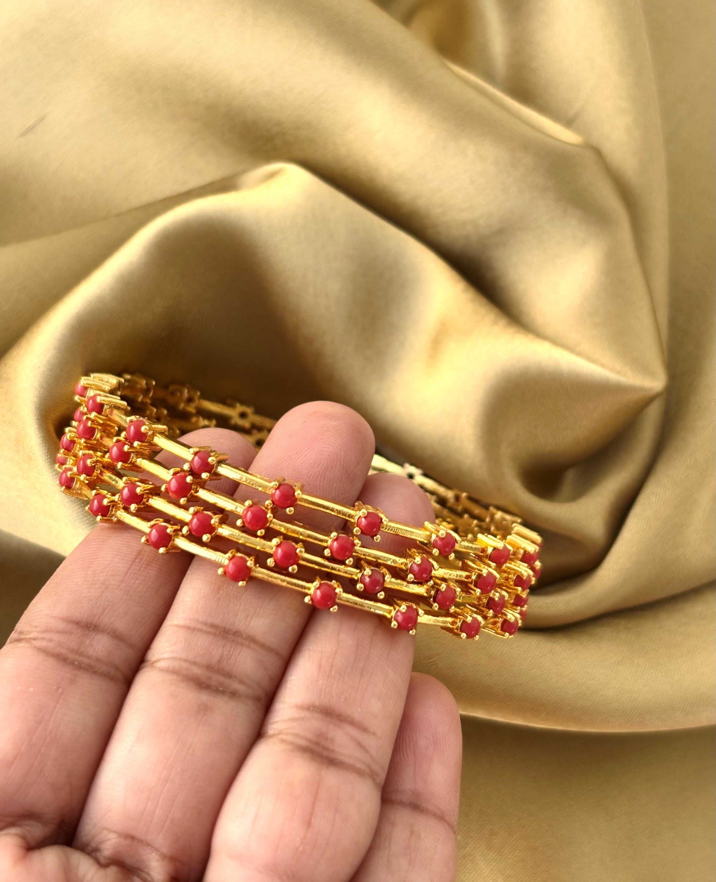 Pavizham Studded Bangles Size 2.8